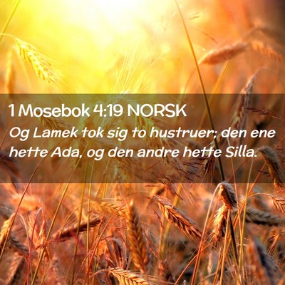 Picture 02 - 1 Mosebok 4:19 NORSK - Og Lamek tok sig to hustruer; den ene hette Ada, - Bible Verse Picture