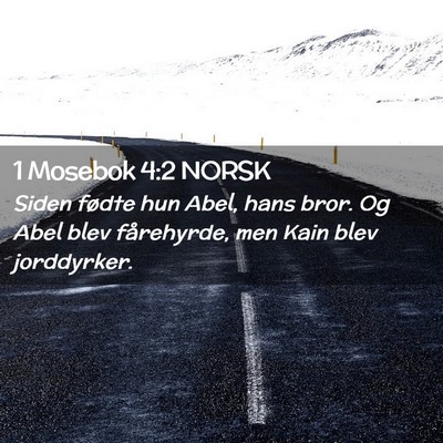 Picture 02 - 1 Mosebok 4:2 NORSK - Siden fødte hun Abel, hans bror. Og Abel blev - Bible Verse Picture