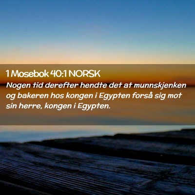 Picture 02 - 1 Mosebok 40:1 NORSK - Nogen tid derefter hendte det at munnskjenken og - Bible Verse Picture
