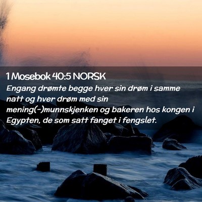 Picture 02 - 1 Mosebok 40:5 NORSK - Engang drømte begge hver sin drøm i samme natt - Bible Verse Picture