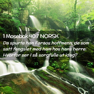 Picture 02 - 1 Mosebok 40:7 NORSK - Da spurte han Faraos hoffmenn, de som satt - Bible Verse Picture