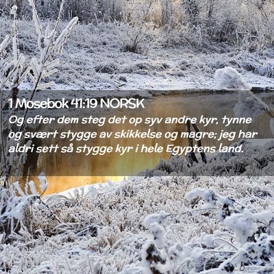 Picture 02 - 1 Mosebok 41:19 NORSK - Og efter dem steg det op syv andre kyr, tynne og - Bible Verse Picture