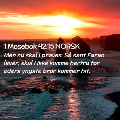Picture 02 - 1 Mosebok 42:15 NORSK - Men nu skal I prøves: Så sant Farao lever, skal - Bible Verse Picture