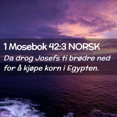 Picture 02 - 1 Mosebok 42:3 NORSK - Da drog Josefs ti brødre ned for å kjøpe korn - Bible Verse Picture