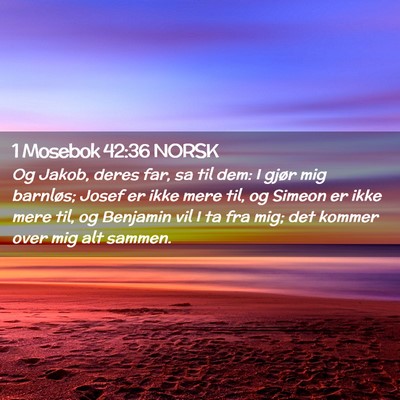 Picture 02 - 1 Mosebok 42:36 NORSK - Og Jakob, deres far, sa til dem: I gjør mig - Bible Verse Picture