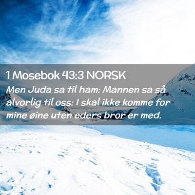 Picture 02 - 1 Mosebok 43:3 NORSK - Men Juda sa til ham: Mannen sa så alvorlig til - Bible Verse Picture