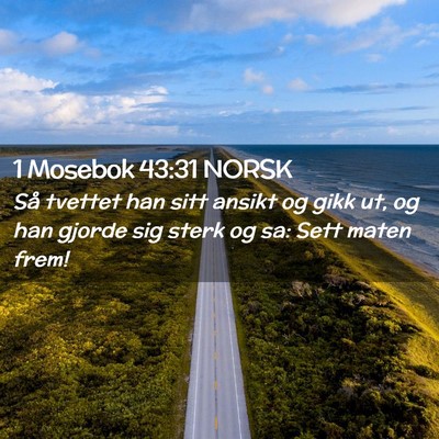 Picture 02 - 1 Mosebok 43:31 NORSK - Så tvettet han sitt ansikt og gikk ut, og han - Bible Verse Picture