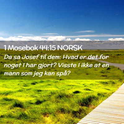 Picture 02 - 1 Mosebok 44:15 NORSK - Da sa Josef til dem: Hvad er det for noget I har - Bible Verse Picture