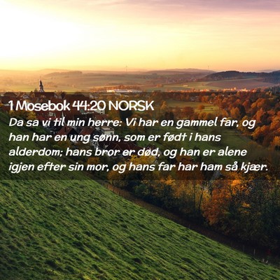 Picture 02 - 1 Mosebok 44:20 NORSK - Da sa vi til min herre: Vi har en gammel far, og - Bible Verse Picture