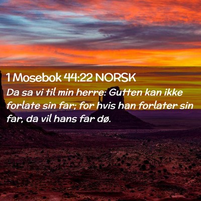 Picture 02 - 1 Mosebok 44:22 NORSK - Da sa vi til min herre: Gutten kan ikke forlate - Bible Verse Picture