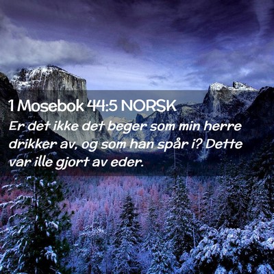 Picture 02 - 1 Mosebok 44:5 NORSK - Er det ikke det beger som min herre drikker av, - Bible Verse Picture