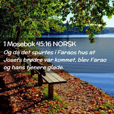 Picture 02 - 1 Mosebok 45:16 NORSK - Og da det spurtes i Faraos hus at Josefs brødre - Bible Verse Picture