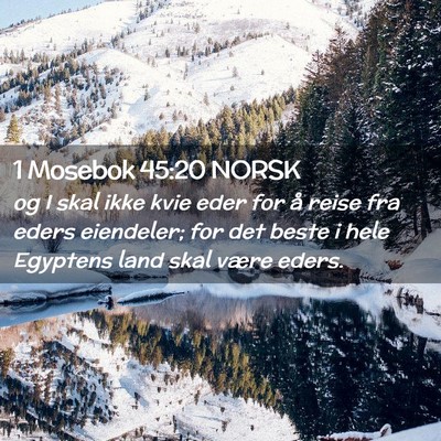 Picture 02 - 1 Mosebok 45:20 NORSK - og I skal ikke kvie eder for å reise fra eders - Bible Verse Picture