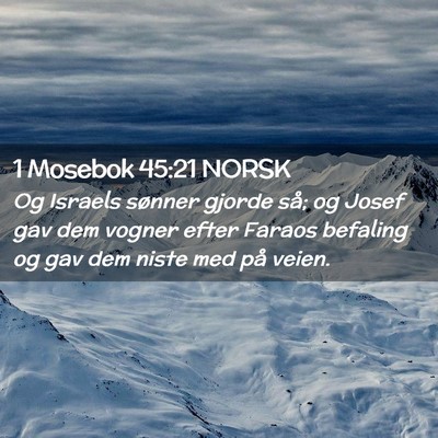 Picture 02 - 1 Mosebok 45:21 NORSK - Og Israels sønner gjorde så; og Josef gav dem - Bible Verse Picture