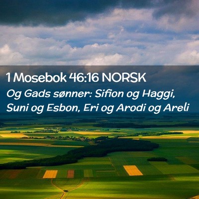 Picture 02 - 1 Mosebok 46:16 NORSK - Og Gads sønner: Sifion og Haggi, Suni og Esbon, - Bible Verse Picture