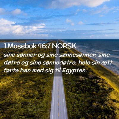 Picture 02 - 1 Mosebok 46:7 NORSK - sine sønner og sine sønnesønner, sine døtre - Bible Verse Picture