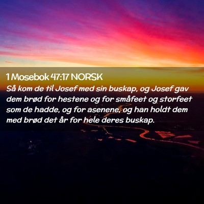 Picture 02 - 1 Mosebok 47:17 NORSK - Så kom de til Josef med sin buskap, og Josef gav - Bible Verse Picture