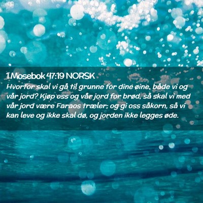 Picture 02 - 1 Mosebok 47:19 NORSK - Hvorfor skal vi gå til grunne for dine øine, - Bible Verse Picture