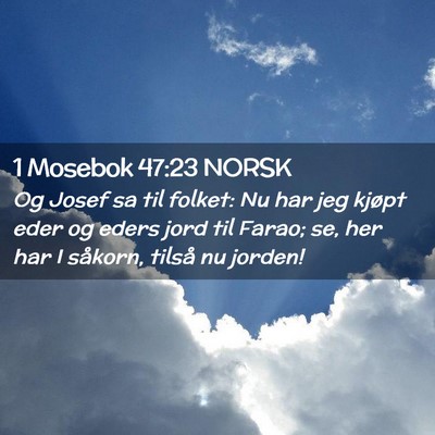 Picture 02 - 1 Mosebok 47:23 NORSK - Og Josef sa til folket: Nu har jeg kjøpt eder og - Bible Verse Picture