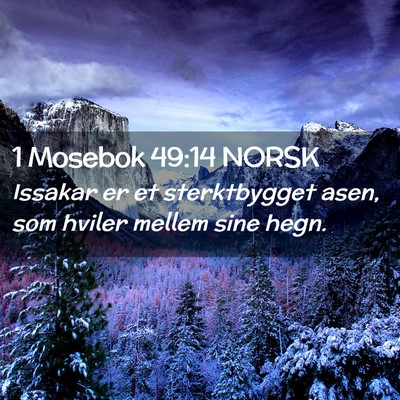 Picture 02 - 1 Mosebok 49:14 NORSK - Issakar er et sterktbygget asen, som hviler - Bible Verse Picture
