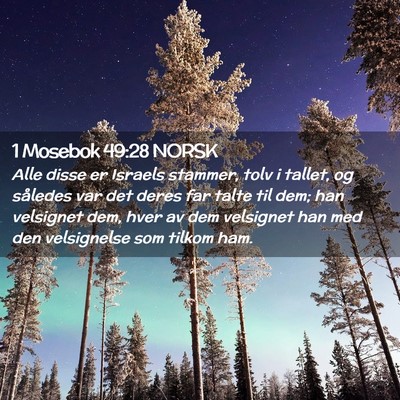 Picture 02 - 1 Mosebok 49:28 NORSK - Alle disse er Israels stammer, tolv i tallet, og - Bible Verse Picture