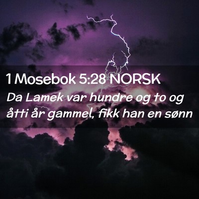 Picture 02 - 1 Mosebok 5:28 NORSK - Da Lamek var hundre og to og åtti år gammel, - Bible Verse Picture