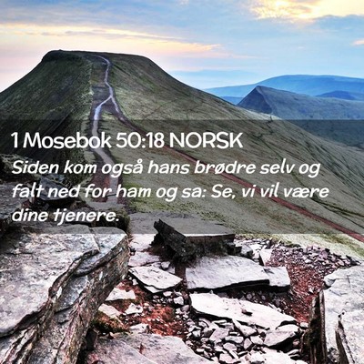 Picture 02 - 1 Mosebok 50:18 NORSK - Siden kom også hans brødre selv og falt ned for - Bible Verse Picture