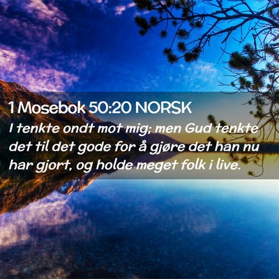 Picture 02 - 1 Mosebok 50:20 NORSK - I tenkte ondt mot mig; men Gud tenkte det til det - Bible Verse Picture