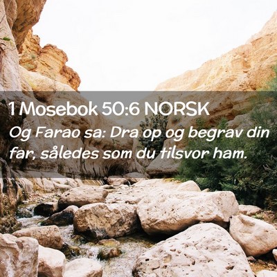 Picture 02 - 1 Mosebok 50:6 NORSK - Og Farao sa: Dra op og begrav din far, således - Bible Verse Picture