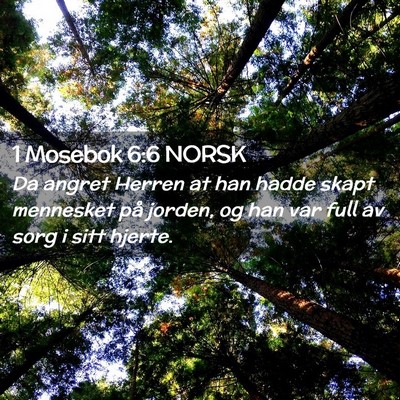 Picture 02 - 1 Mosebok 6:6 NORSK - Da angret Herren at han hadde skapt mennesket på - Bible Verse Picture