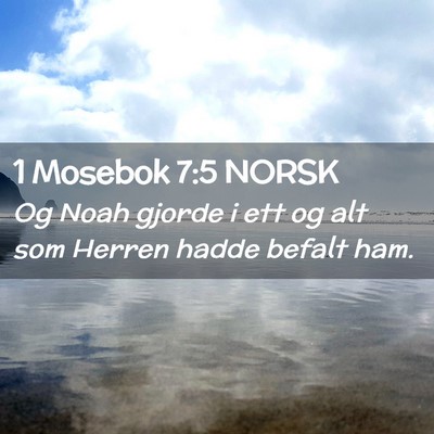 Picture 02 - 1 Mosebok 7:5 NORSK - Og Noah gjorde i ett og alt som Herren hadde - Bible Verse Picture