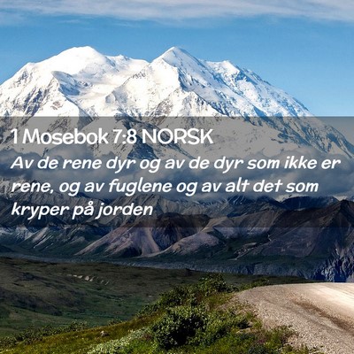Picture 02 - 1 Mosebok 7:8 NORSK - Av de rene dyr og av de dyr som ikke er rene, og - Bible Verse Picture