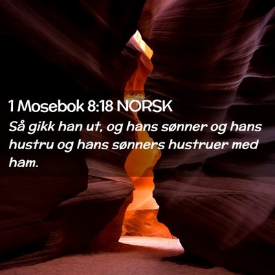 Picture 02 - 1 Mosebok 8:18 NORSK - Så gikk han ut, og hans sønner og hans hustru - Bible Verse Picture