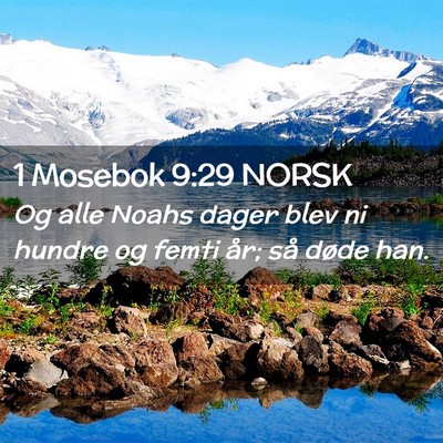 Picture 02 - 1 Mosebok 9:29 NORSK - Og alle Noahs dager blev ni hundre og femti år; - Bible Verse Picture
