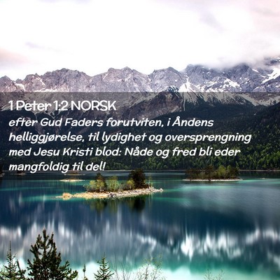 Picture 02 - 1 Peter 1:2 NORSK - efter Gud Faders forutviten, i Åndens - Bible Verse Picture