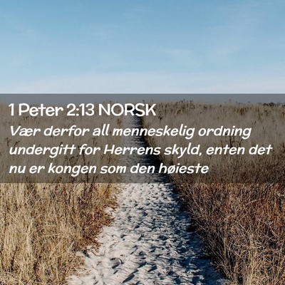 Picture 02 - 1 Peter 2:13 NORSK - Vær derfor all menneskelig ordning undergitt for - Bible Verse Picture
