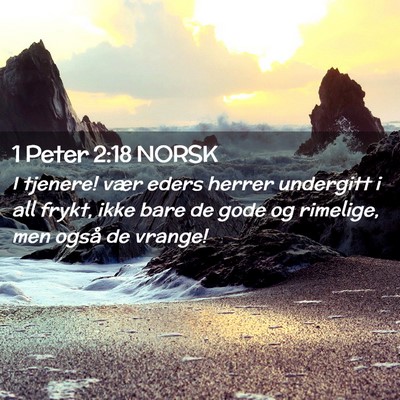 Picture 02 - 1 Peter 2:18 NORSK - I tjenere! vær eders herrer undergitt i all - Bible Verse Picture