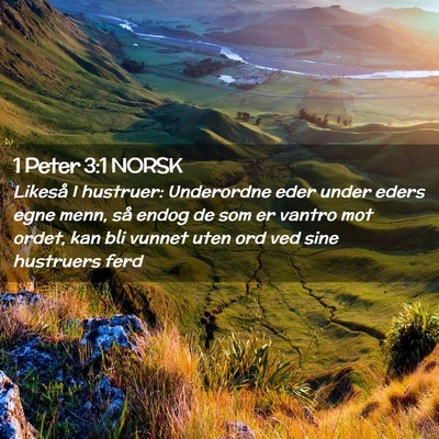 Picture 02 - 1 Peter 3:1 NORSK - Likeså I hustruer: Underordne eder under eders - Bible Verse Picture