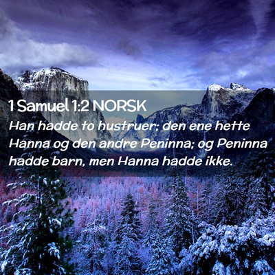 Picture 02 - 1 Samuel 1:2 NORSK - Han hadde to hustruer; den ene hette Hanna og den - Bible Verse Picture