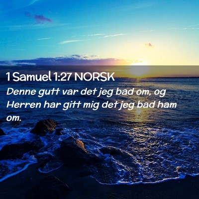 Picture 02 - 1 Samuel 1:27 NORSK - Denne gutt var det jeg bad om, og Herren har gitt - Bible Verse Picture