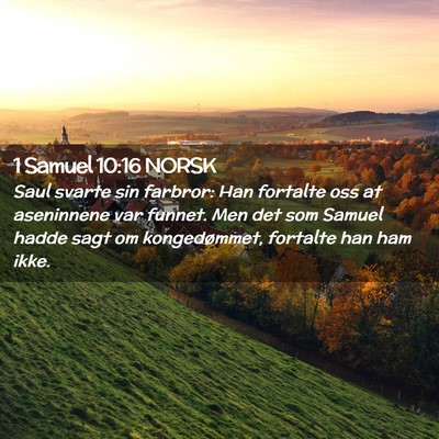 Picture 02 - 1 Samuel 10:16 NORSK - Saul svarte sin farbror: Han fortalte oss at - Bible Verse Picture