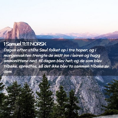 Picture 02 - 1 Samuel 11:11 NORSK - Dagen efter stilte Saul folket op i tre hoper, og - Bible Verse Picture
