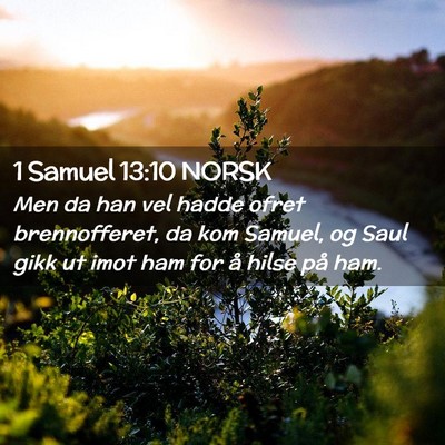 Picture 02 - 1 Samuel 13:10 NORSK - Men da han vel hadde ofret brennofferet, da kom - Bible Verse Picture