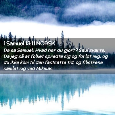 Picture 02 - 1 Samuel 13:11 NORSK - Da sa Samuel: Hvad har du gjort? Saul svarte: Da - Bible Verse Picture