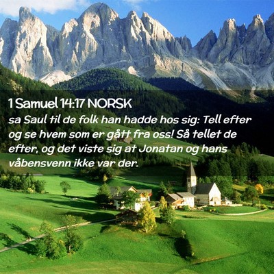 Picture 02 - 1 Samuel 14:17 NORSK - sa Saul til de folk han hadde hos sig: Tell efter - Bible Verse Picture