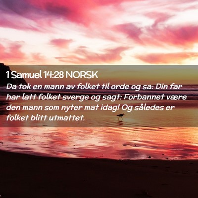 Picture 02 - 1 Samuel 14:28 NORSK - Da tok en mann av folket til orde og sa: Din far - Bible Verse Picture