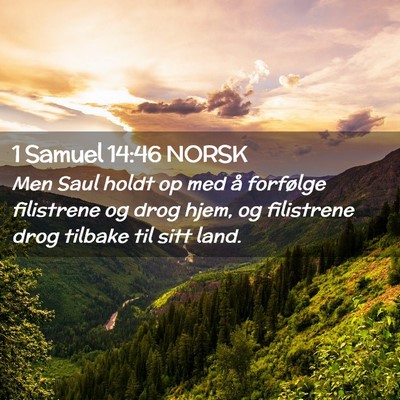 Picture 02 - 1 Samuel 14:46 NORSK - Men Saul holdt op med å forfølge filistrene og - Bible Verse Picture