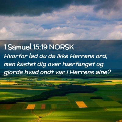 Picture 02 - 1 Samuel 15:19 NORSK - Hvorfor lød du da ikke Herrens ord, men kastet - Bible Verse Picture