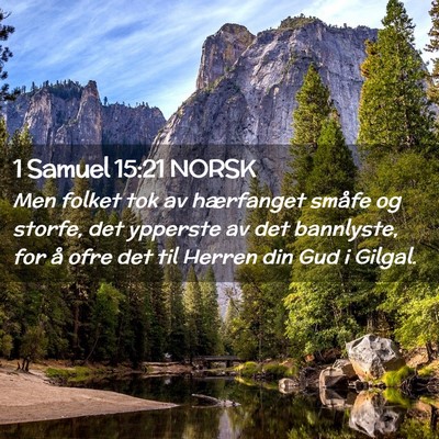 Picture 02 - 1 Samuel 15:21 NORSK - Men folket tok av hærfanget småfe og storfe, - Bible Verse Picture