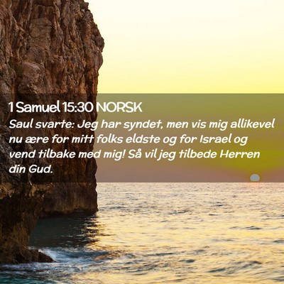 Picture 02 - 1 Samuel 15:30 NORSK - Saul svarte: Jeg har syndet, men vis mig - Bible Verse Picture